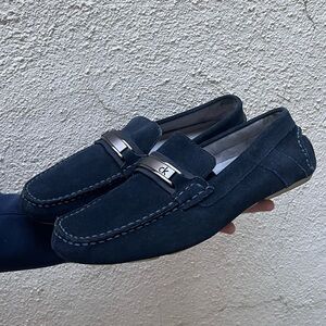 Calvin Klein Dark Blue Loafers with Silver Accents